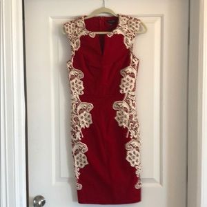 London Dress Company Amber Red/Cream NWT Size 6